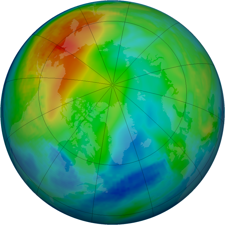 Arctic ozone map for 30 November 1993